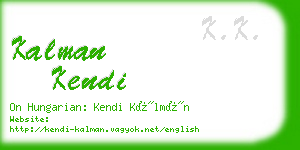 kalman kendi business card